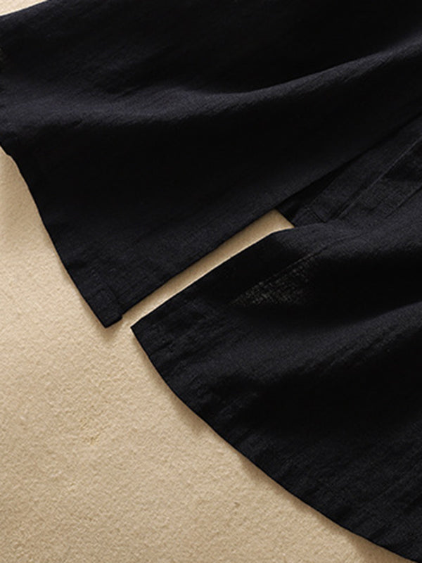 V-Neck Button-Detail Sleeveless Relaxed Vest