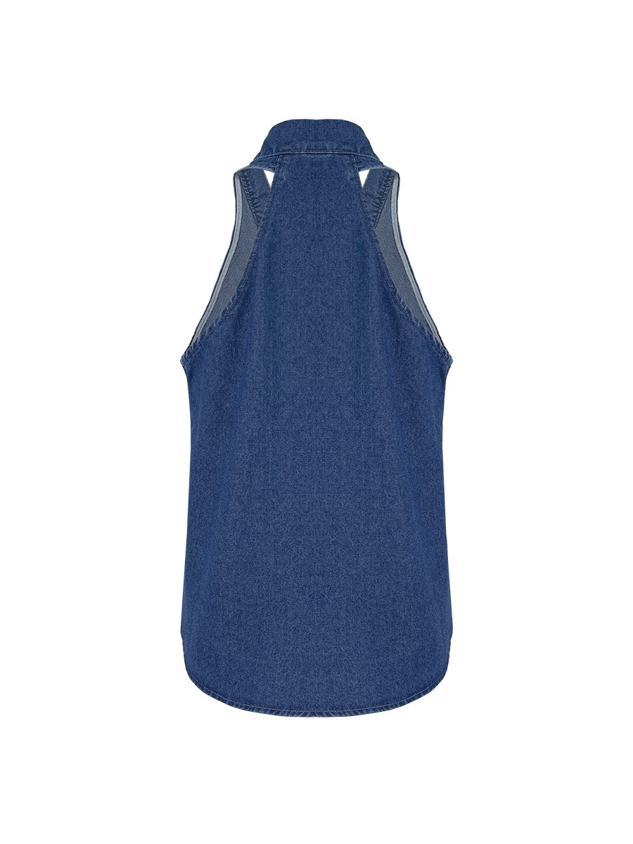 V-Neck Sleeveless Relaxed Vest
