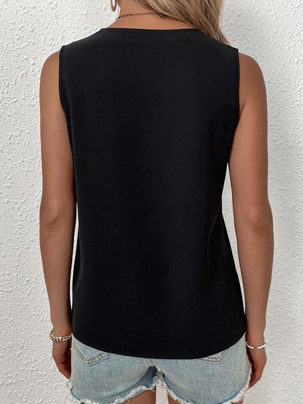 V-Neck Sleeveless Relaxed Vest