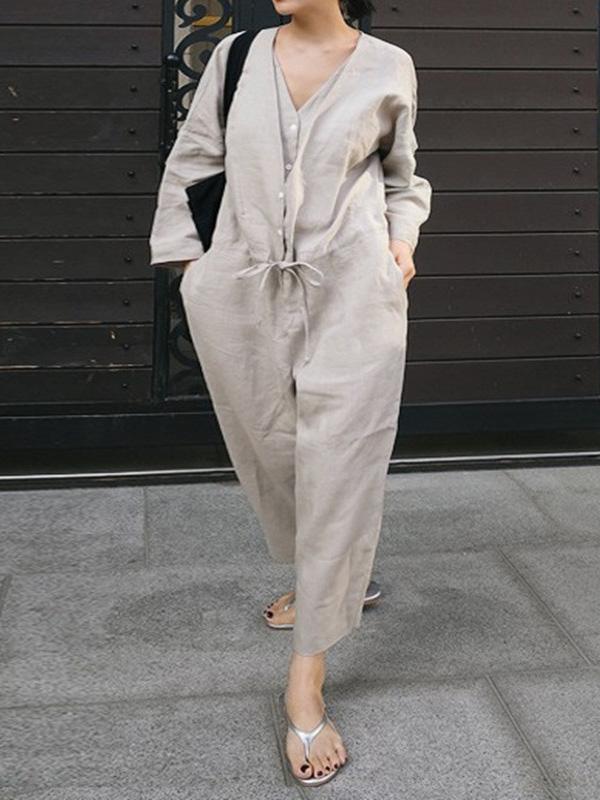 V-Neck Jumpsuit
