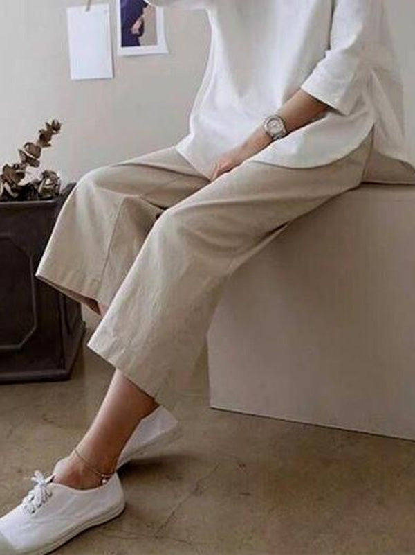 Wide-Leg Plus Size Relaxed Pants