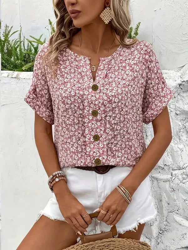 Amira | Floral Button-Up Blouse