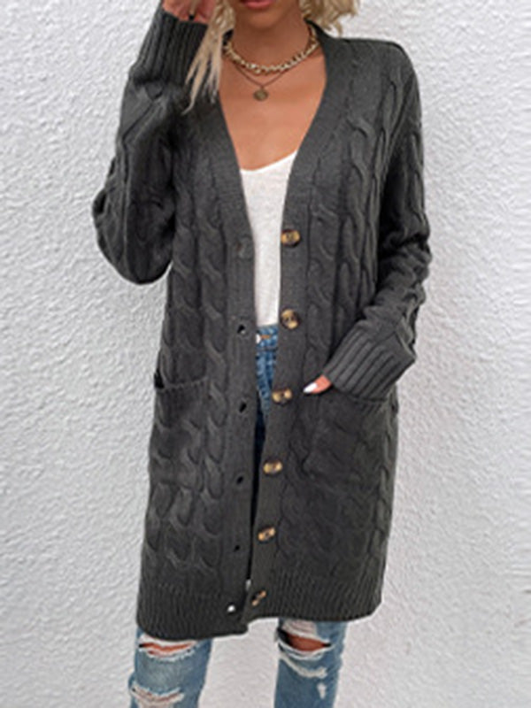 Button-Detail Relaxed Cardigan
