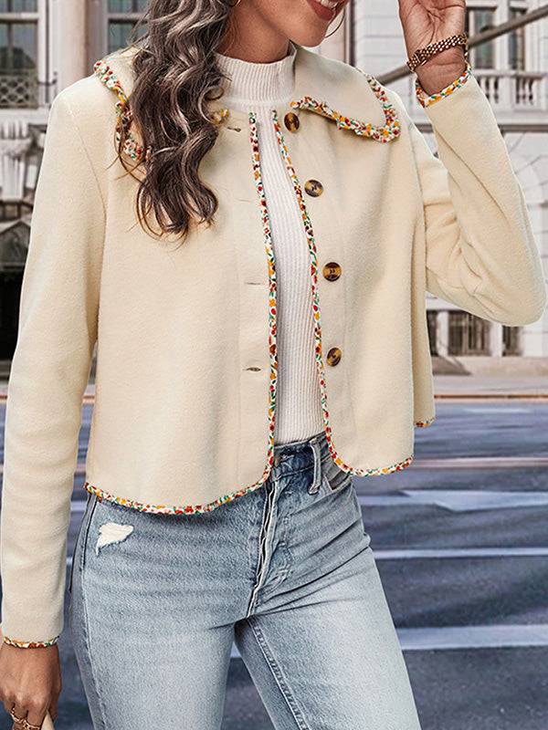 Button-Detail Long-Sleeve Relaxed Jacket