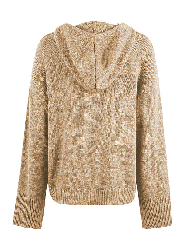Hooded Button-Detail Cardigan