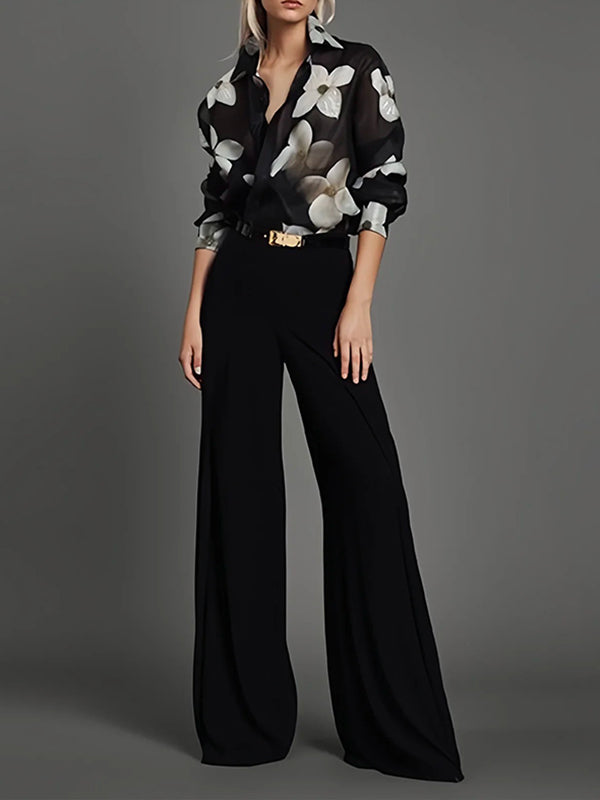 Wide-Leg High-Waist Relaxed Pants