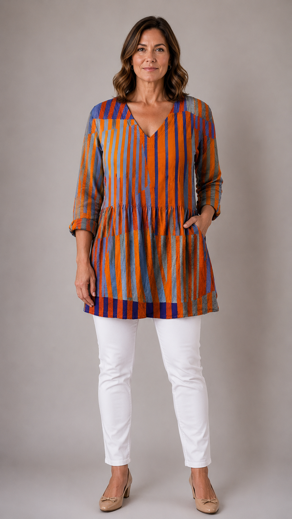 Amaia | Long V-Neck Blouse
