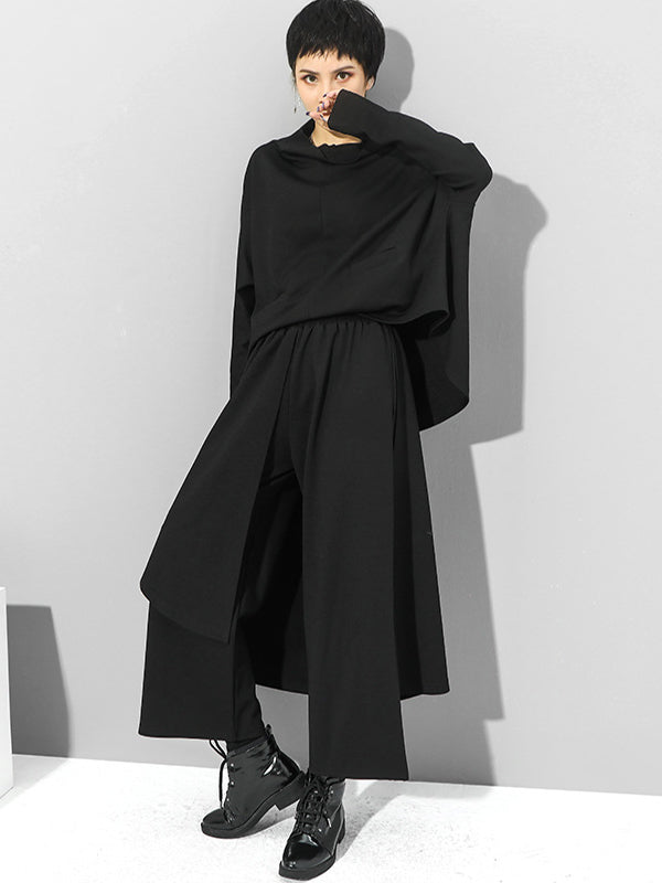 Wide-Leg Elastic Pants