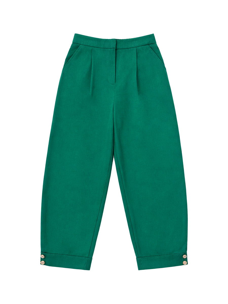 Wide-Leg High-Waist Pleated Pants