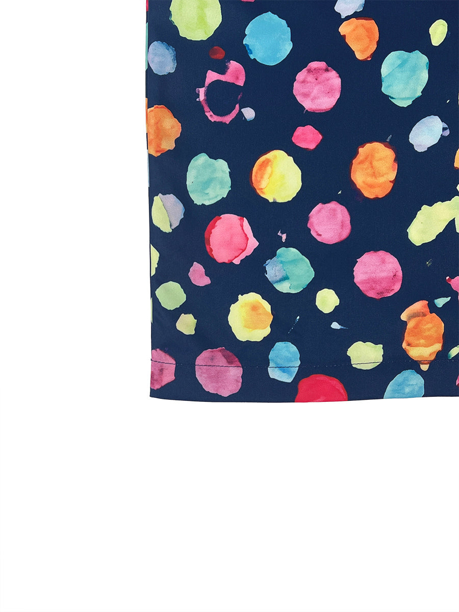 Polka Dot Wide-Leg High-Waist Pocket Pants