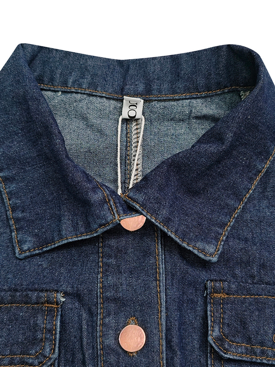 Plus Size Stand-Collar Button-Detail Pocket Jumpsuit