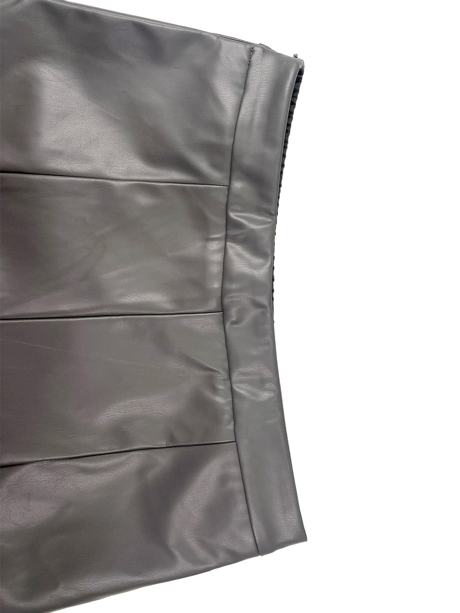 Wide-Leg High-Waist Pleated Zip Pants