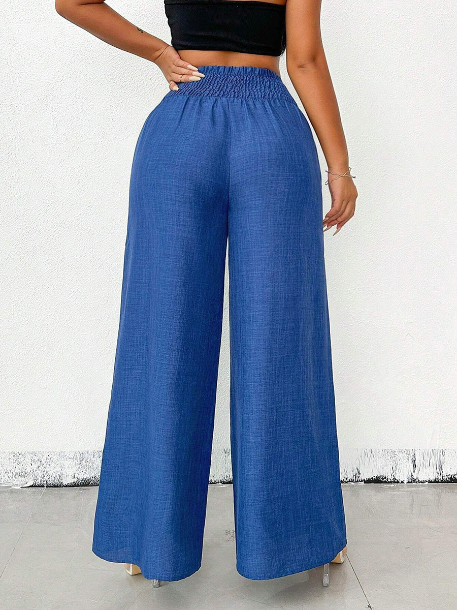 High-Waist Elastic Relaxed Pants