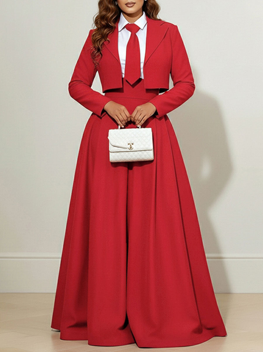 Notch-Collar Long-Sleeve Blazer