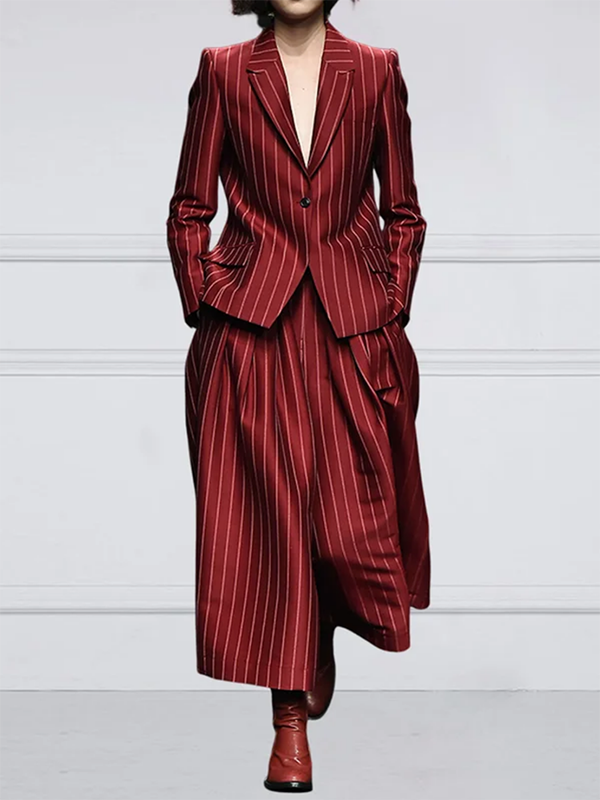 Striped Wide-Leg Relaxed Pants