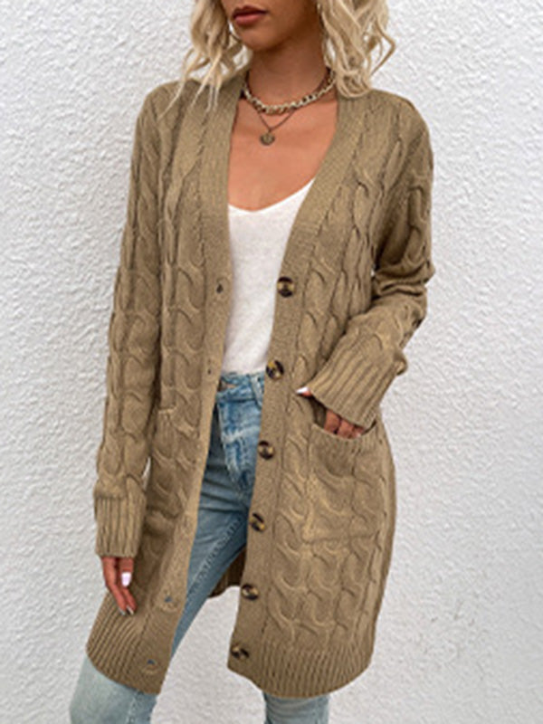 Button-Detail Relaxed Cardigan