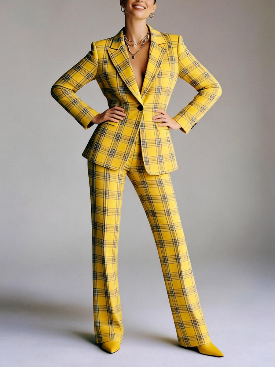 Checked Relaxed Contrast Blazer