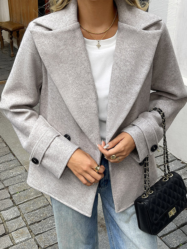 Button-Detail Long-Sleeve Relaxed Blazer