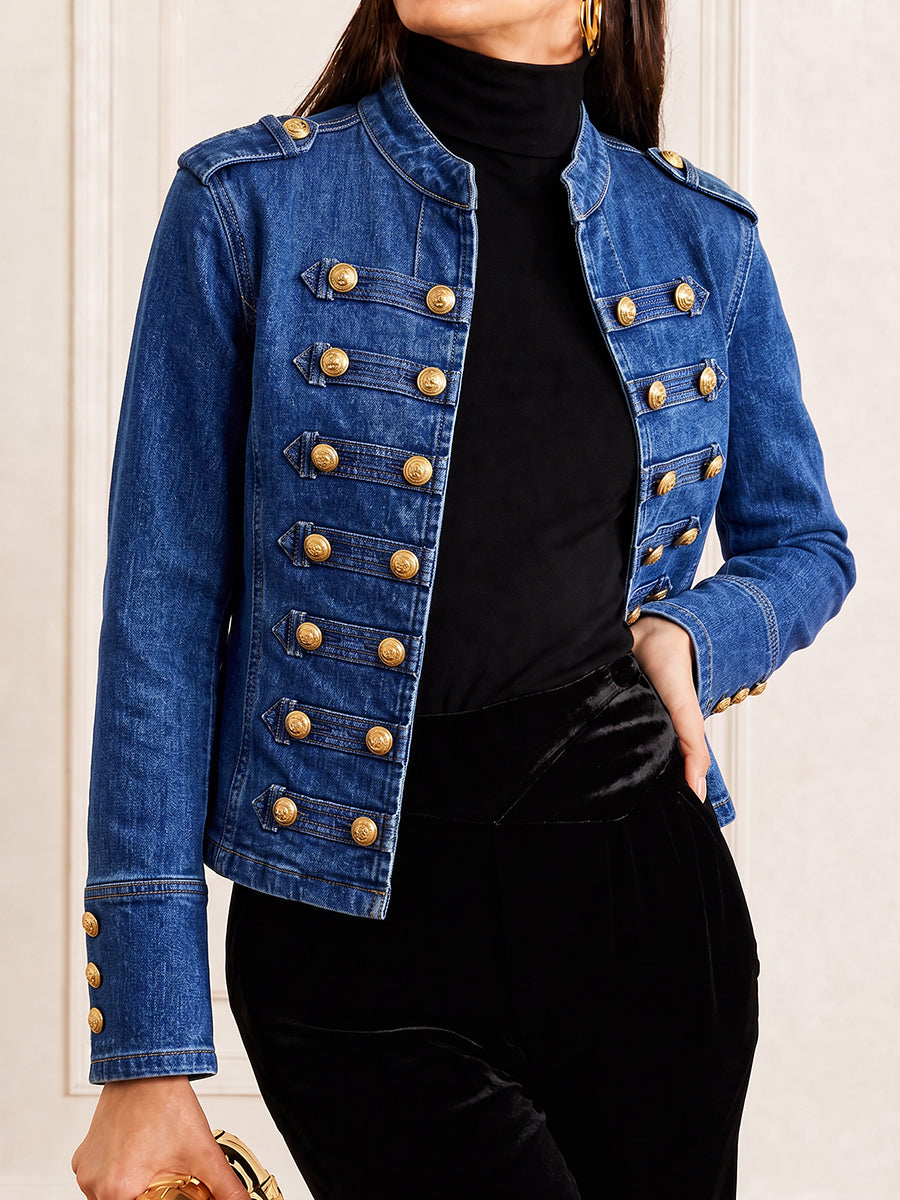 Button-Detail Long-Sleeve Jacket