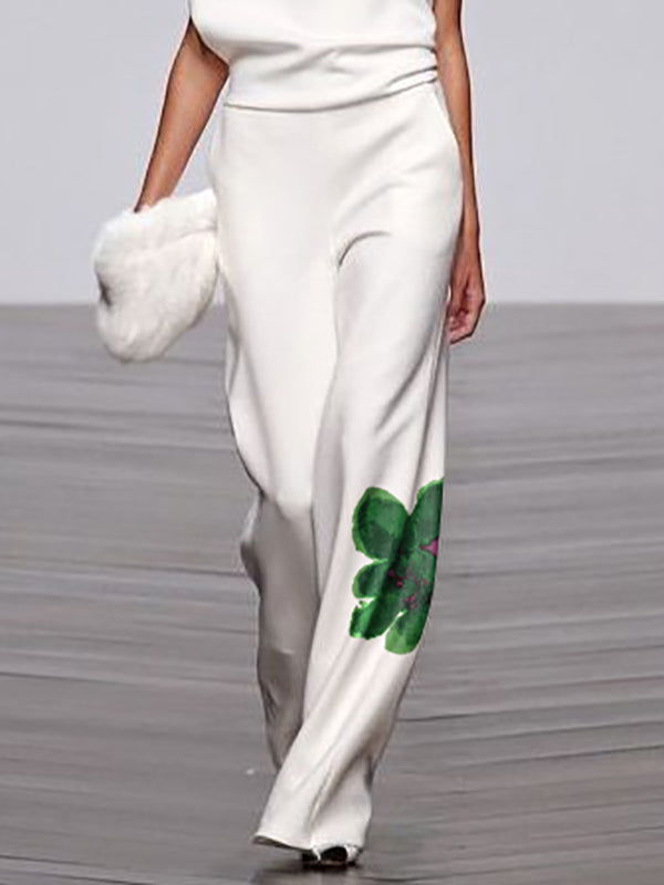 Floral High-Waist Relaxed Pants