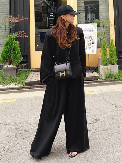 Wide-Leg Elastic Relaxed Pants