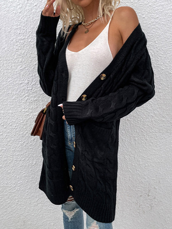 Button-Detail Relaxed Cardigan