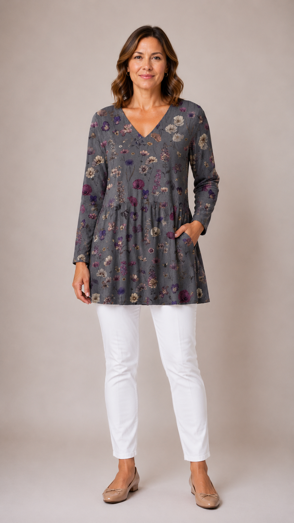 Addison | Long V-Neck Blouse