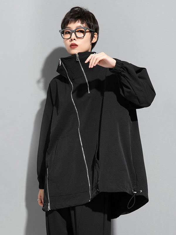 Hooded Zip Relaxed Jacket
