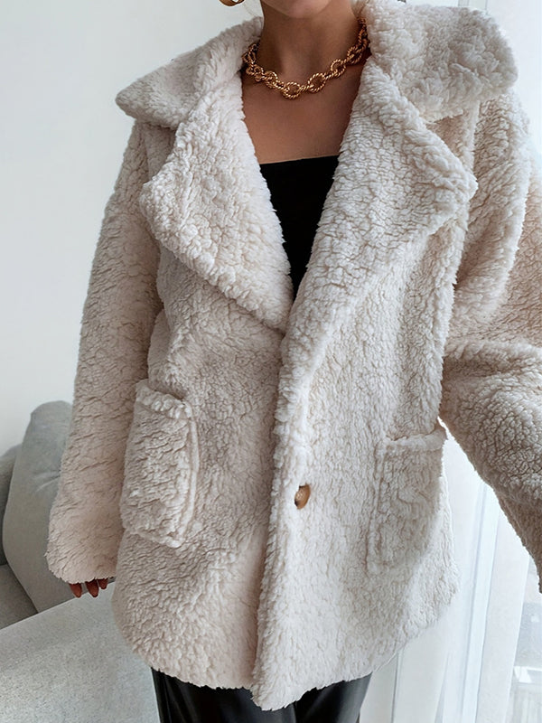 Velvet Notch-Collar Button-Detail Pocket Jacket