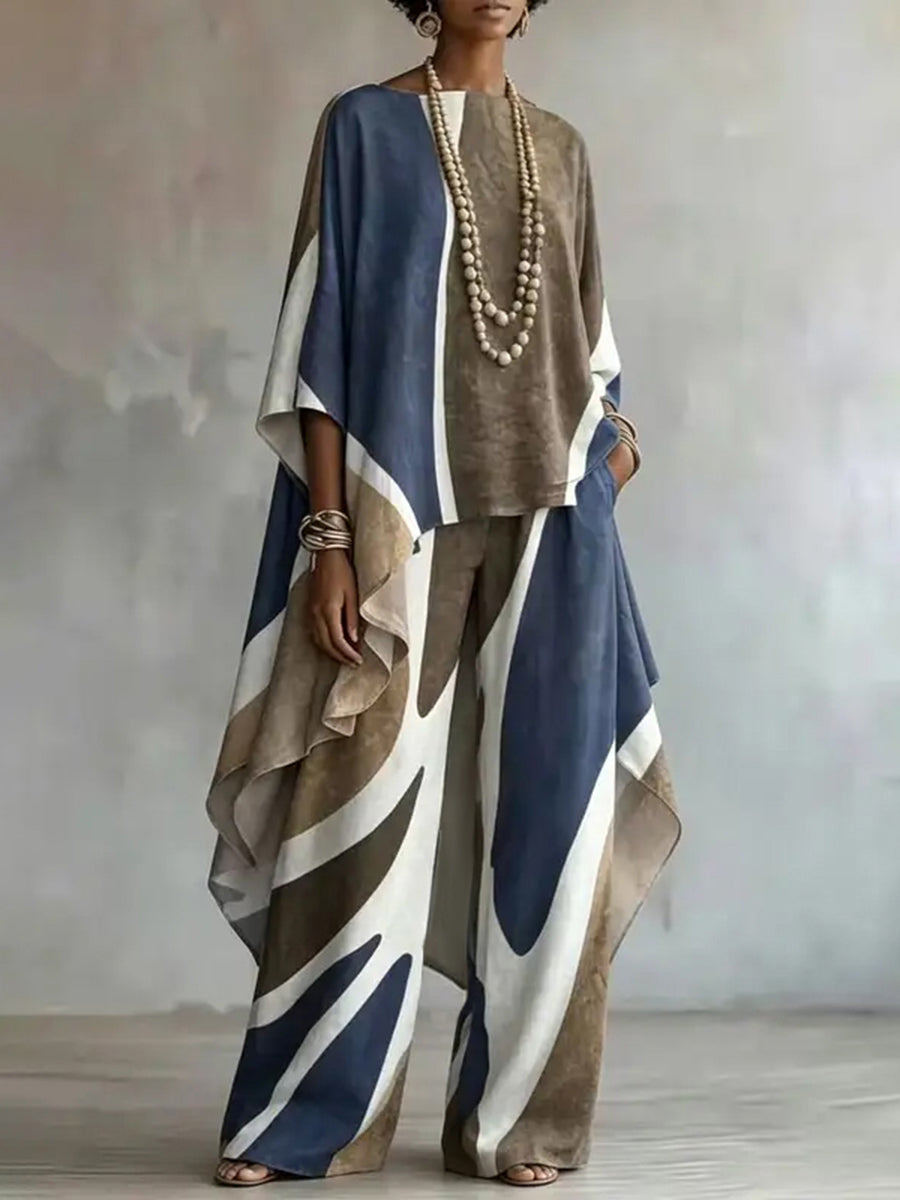 Printed Wide-Leg Pocket Relaxed Pants