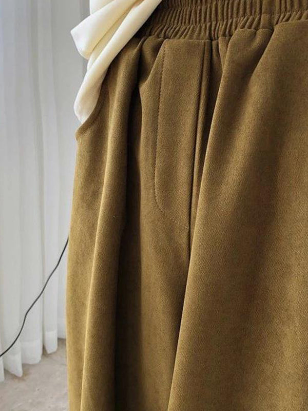 Wide-Leg Harem Elastic Pants