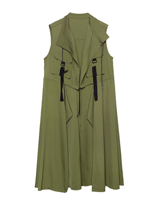 Asymmetric Drawstring Dress