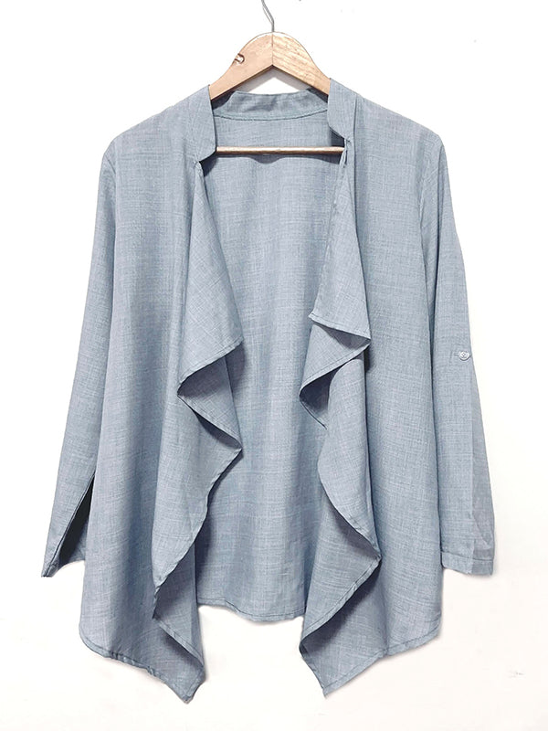 Button-Detail Long-Sleeve Relaxed Jacket