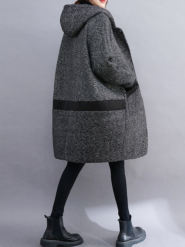 Hooded Long-Sleeve Relaxed Jacket