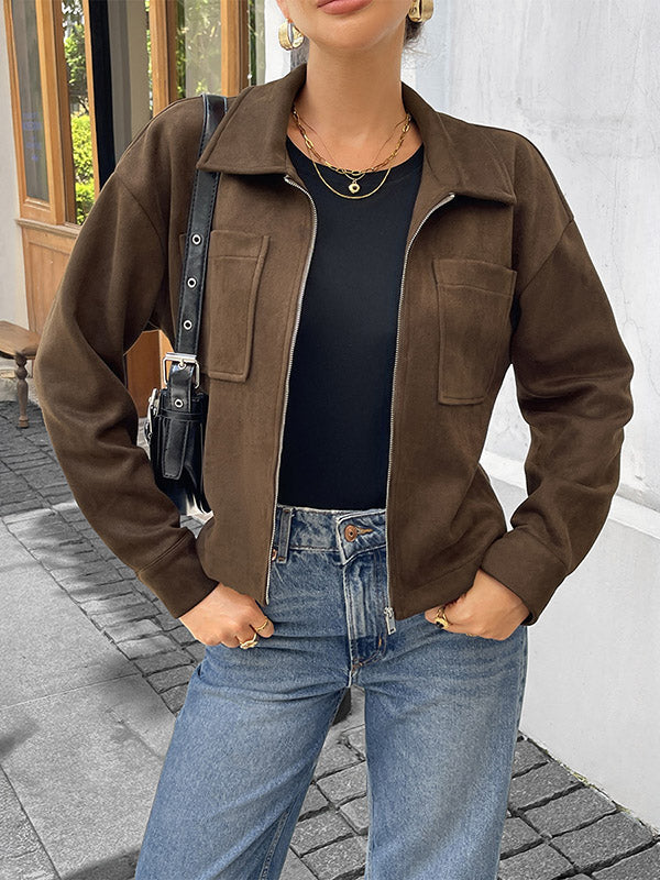 Zip Pocket Long-Sleeve Relaxed Jacket