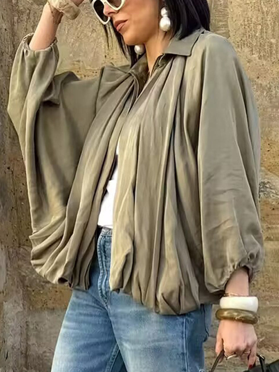 Pleated Zip Relaxed Jacket