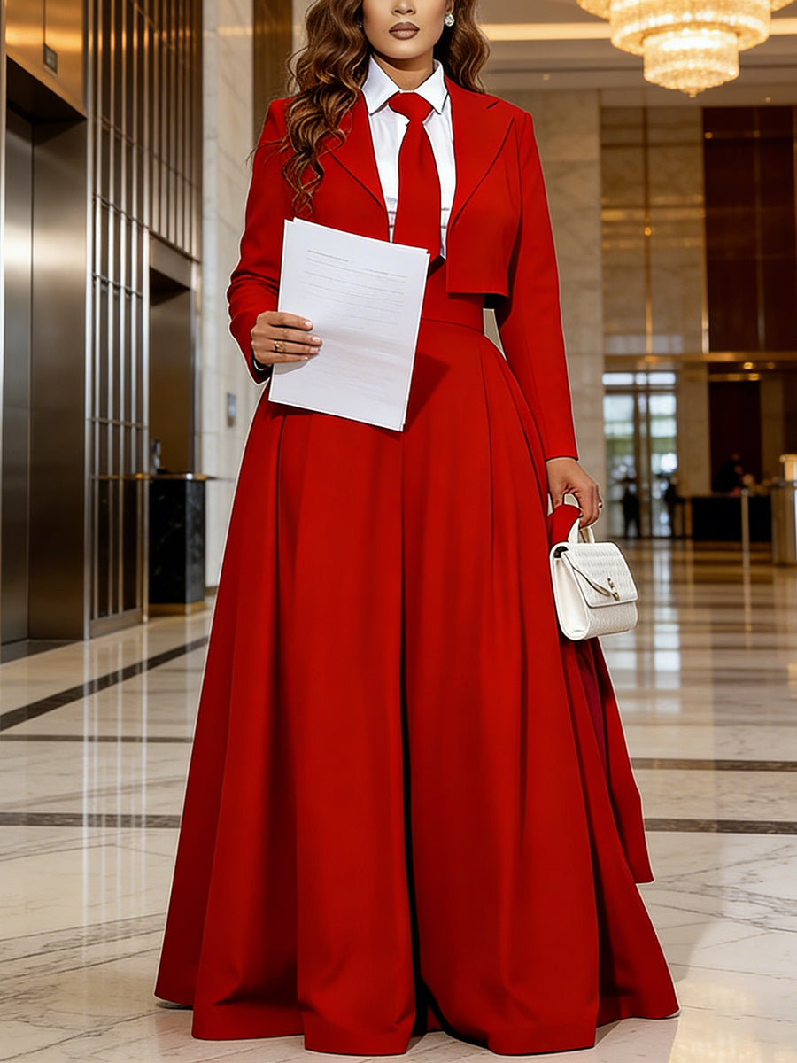 Notch-Collar Long-Sleeve Blazer