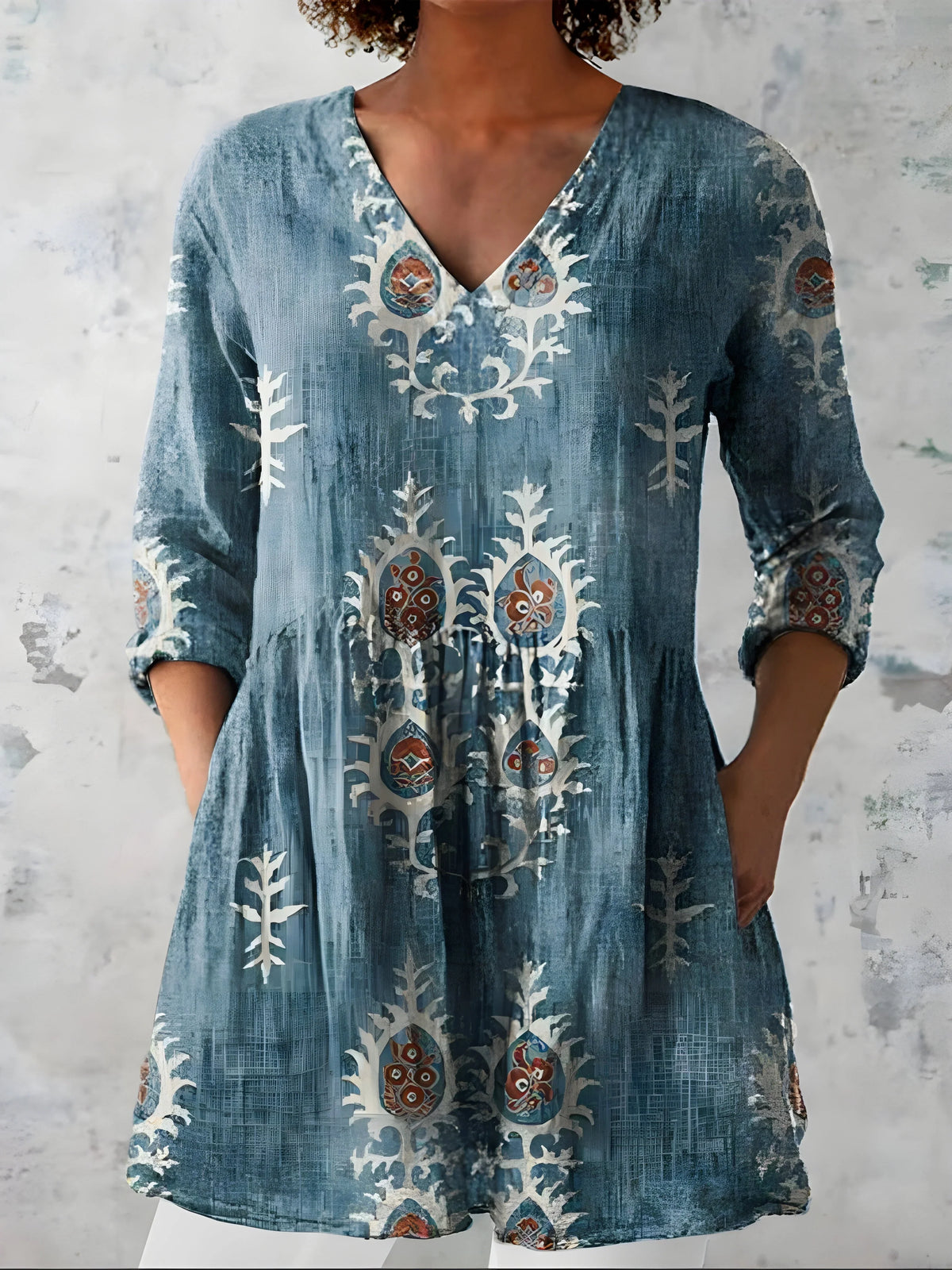 Willow| | Long V-Neck Blouse