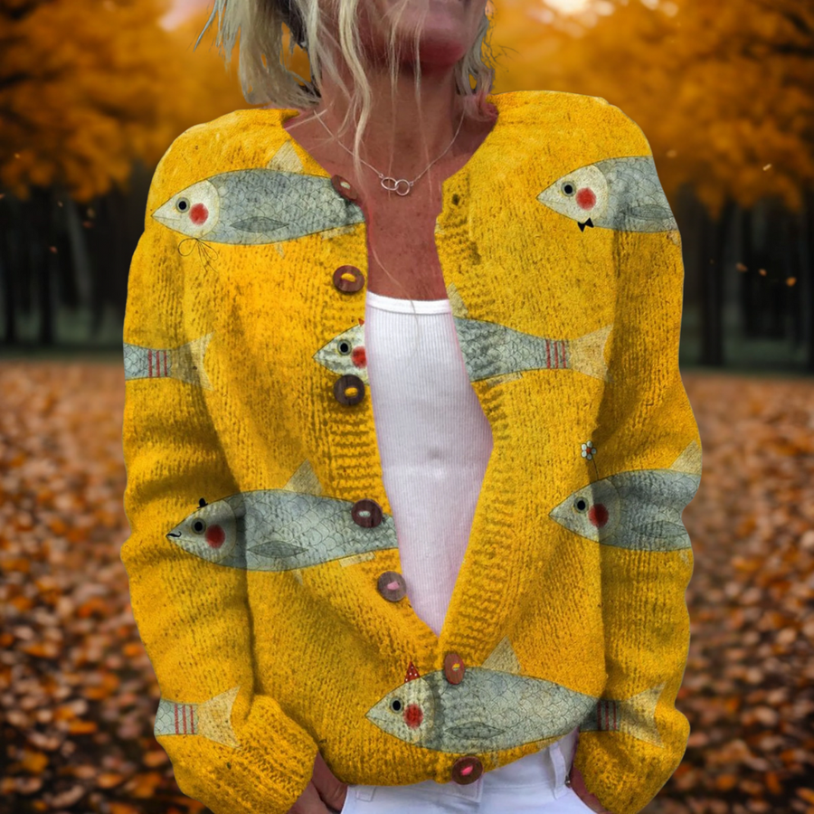 Andie | Sardines Art Cardigan