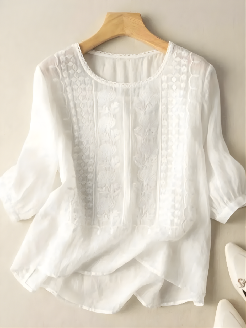 Violet | Embroidered Boho Blouse