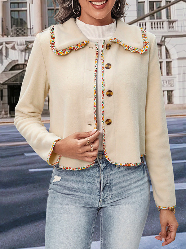 Button-Detail Long-Sleeve Relaxed Jacket