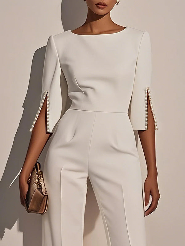 Round-Neck Relaxed Jumpsuit