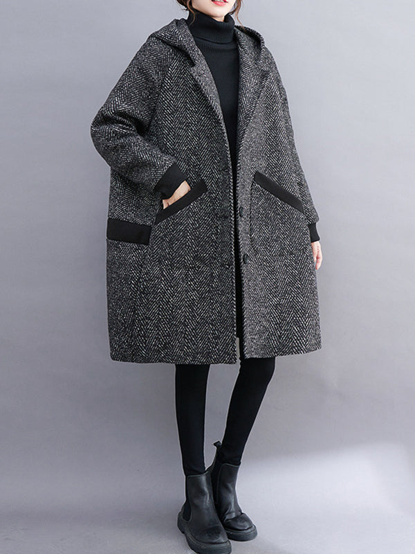 Hooded Long-Sleeve Relaxed Jacket