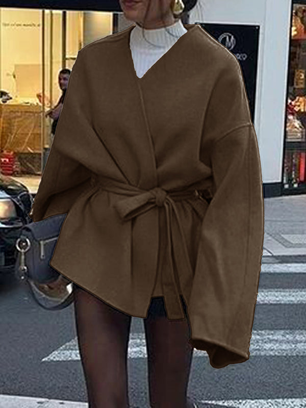 V-Neck Long-Sleeve Relaxed Jacket