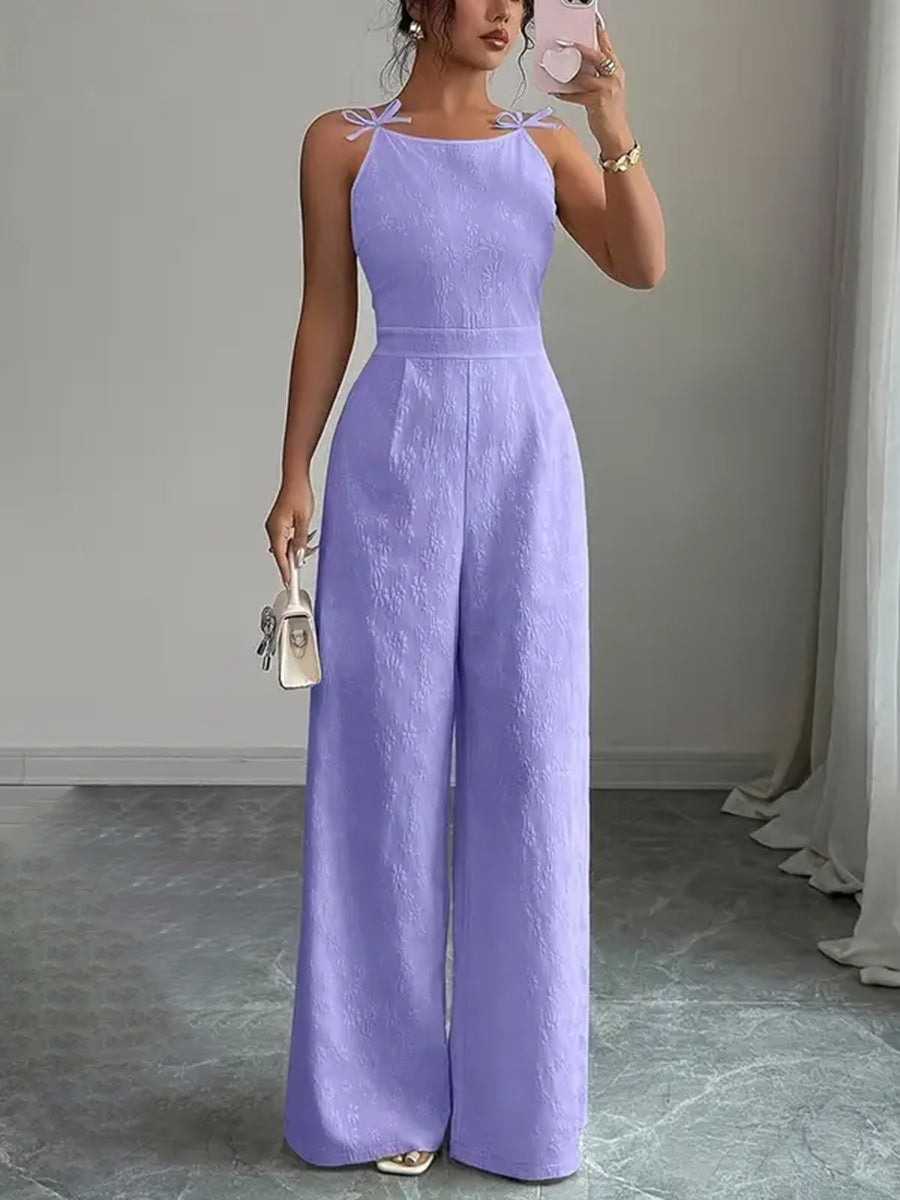 Wide-Leg Zip Sleeveless Jumpsuit