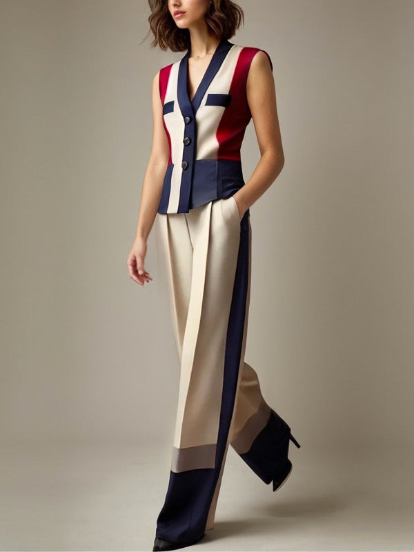 High-Waist Pocket Elastic Relaxed Pants