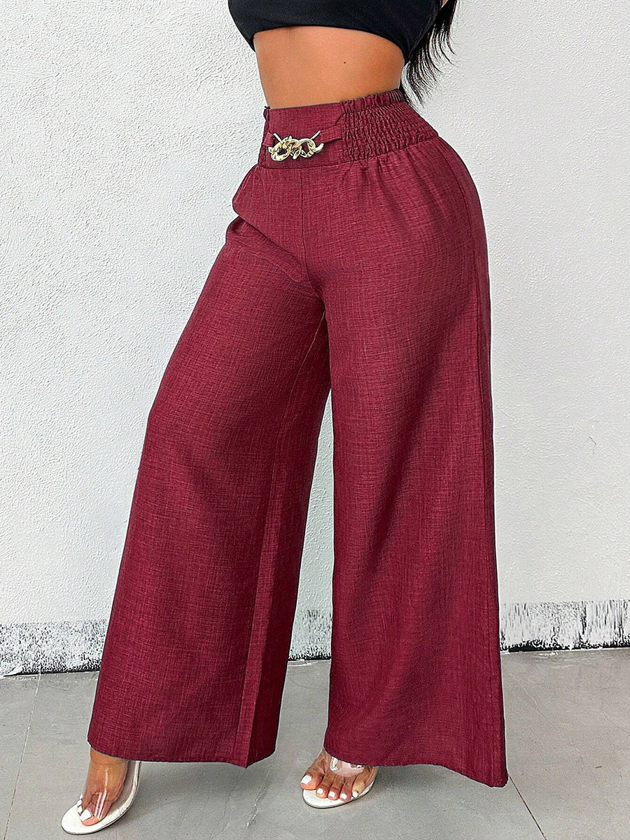 High-Waist Elastic Relaxed Pants