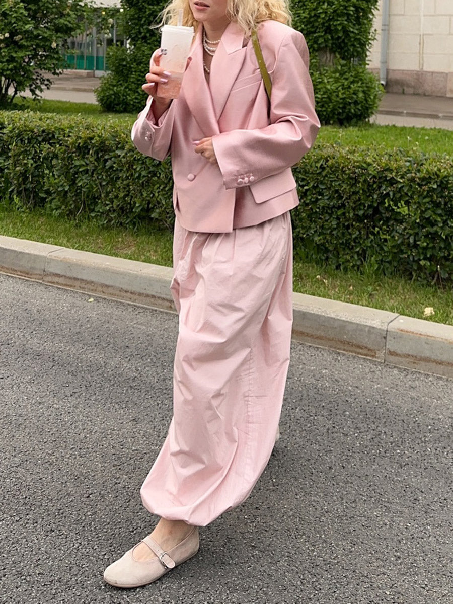 High-Waist Pleated Drawstring Pants