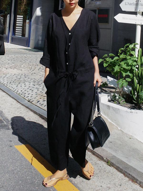 V-Neck Jumpsuit