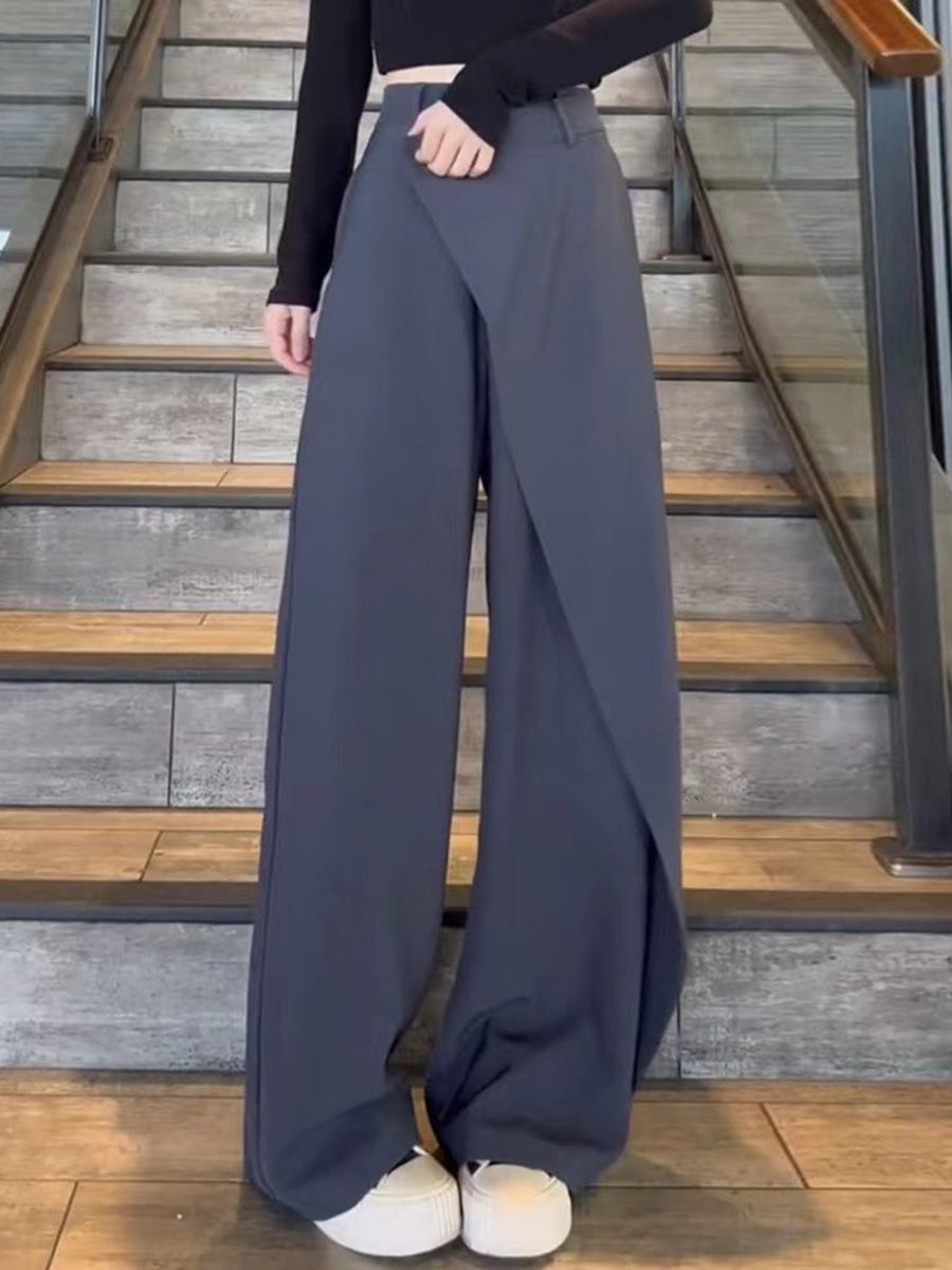 High-Waist Button-Detail Pants